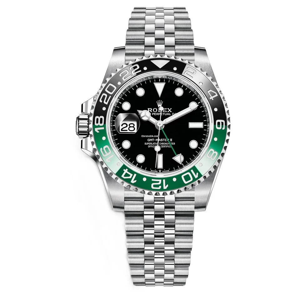 Rolex GMT-Master II "Sprite" Oystersteel black dial Jubilee band Reference 126720VTNR