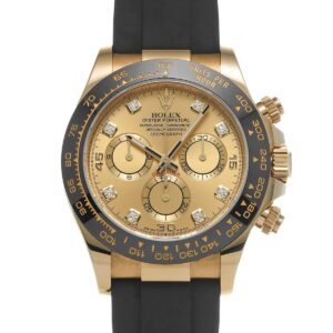 Rolex Cosmograph Daytona 40 Oyster Perpetual 18 ct yellow gold champagne colour, diamond-set dial Oysterflex band Reference 116518LNG
