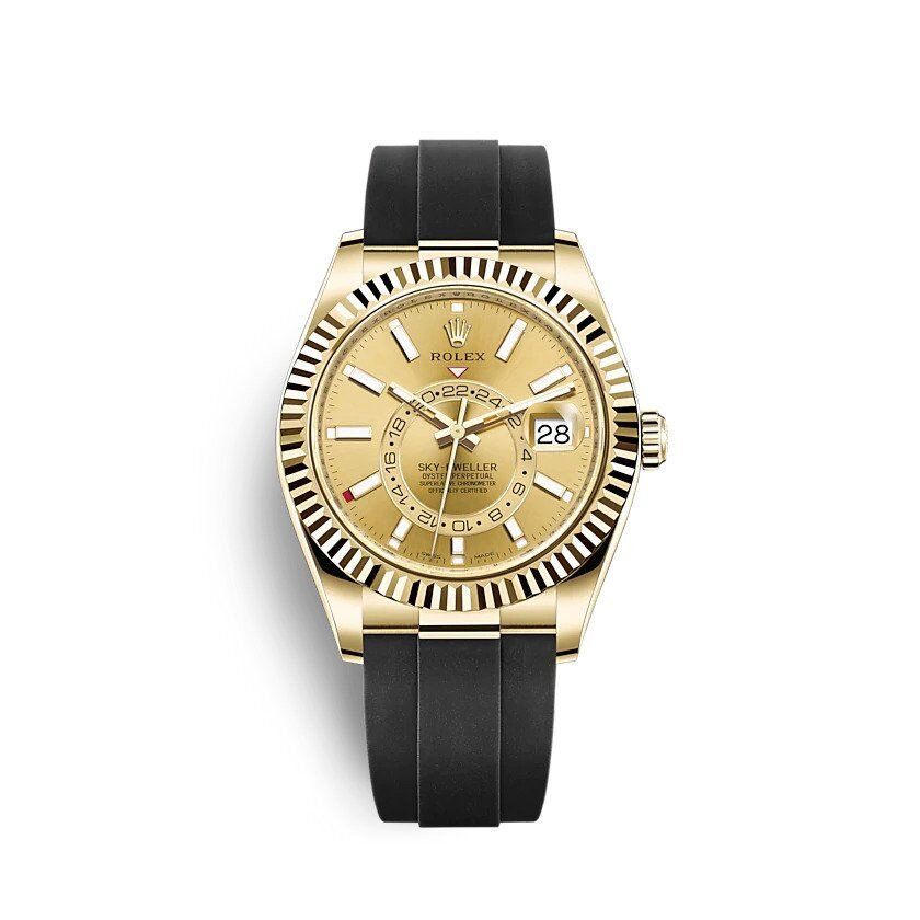Rolex Sky-Dweller 42 Oyster Perpetual 18 ct yellow gold champagne-colour dial Oysterflex band Reference 326238BLSO - Image 2