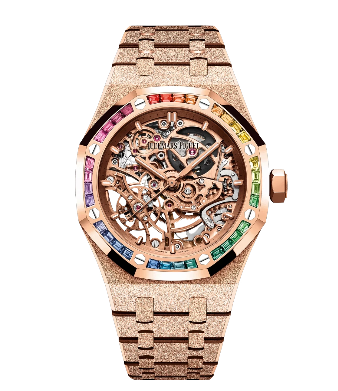 Audemars Piguet Royal Oak Frosted Gold Double Balance Wheel Openworked watch in 18-carat pink gold
