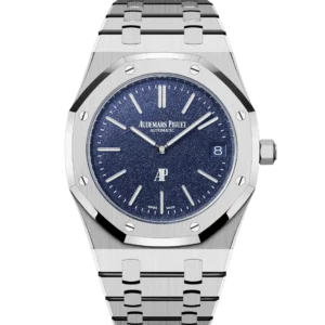 Audemars Piguet Royal Oak “Jumbo” Extra-Thin 18-carat white gold and Blue dial 18-carat white gold bracelet Ref. 16202BC.OO.1240BC.02