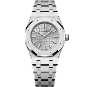 Audemars Piguet Royal Oak Mini Frosted Gold Quartz 18-carat white gold and White gold-toned dial Hammered 18-carat white gold bracelet Ref. 67630BC.GG.1312BC.01-C