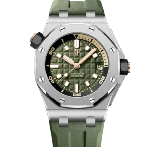 Audemars Piguet Royal Oak Offshore Diver Stainless steel and Khaki green dial Khaki green rubber strap Ref. 15720ST.OO.A052CA.01