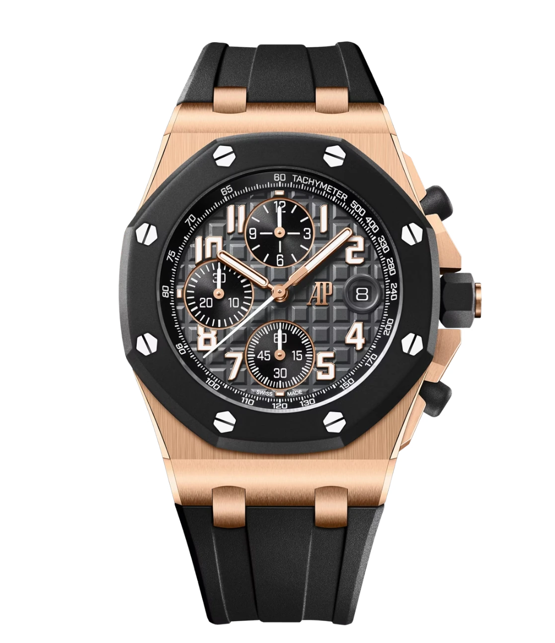 Audemars Piguet Royal Oak Offshore Selfwinding Chronograph 18-carat pink gold and Anthracite grey dial Black rubber strap Ref. 26238OK.OO.A002CA.01