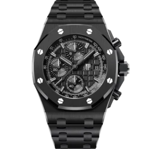Audemars Piguet Royal Oak Offshore Selfwinding Chronograph Black ceramic and black "Méga Tapisserie" dial integrated black ceramic bracelet Ref. 26238CE.OO.1300CE.02