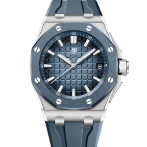 Audemars Piguet Royal Oak Offshore Selfwinding Stainless steel and Smoked blue dial Blue rubber strap Ref. 15605SK.OO.A350CA.01