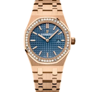 Audemars Piguet Royal Oak Quartz 18-carat pink gold and Blue dial 18-carat pink gold bracelet Ref. 67651OR.ZZ.1261OR.02-A