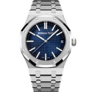 Audemars Piguet Royal Oak Selfwinding 18-carat white gold and smoked blue “Grande Tapisserie” dial 18-carat white gold integrated bracelet Ref. 15510BC.OO.1320BC.04
