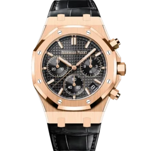 Audemars Piguet Royal Oak Selfwinding Chronograph 18-carat pink gold and Black dial Black alligator strap Ref. 26240OR.OO.D002CR.02