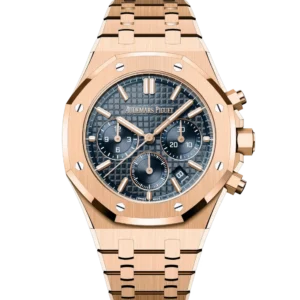Audemars Piguet Royal Oak Selfwinding Chronograph 18-carat pink gold and “Bleu nuit nuage 50” dial 18-carat pink gold bracelet Ref. 26715OR.OO.1356OR.01