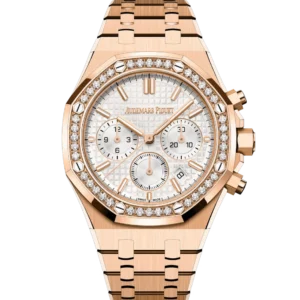 Audemars Piguet Royal Oak Selfwinding Chronograph 18-carat pink gold and Silver-toned dial 18-carat pink gold bracelet Ref. 26715OR.ZZ.1356OR.01