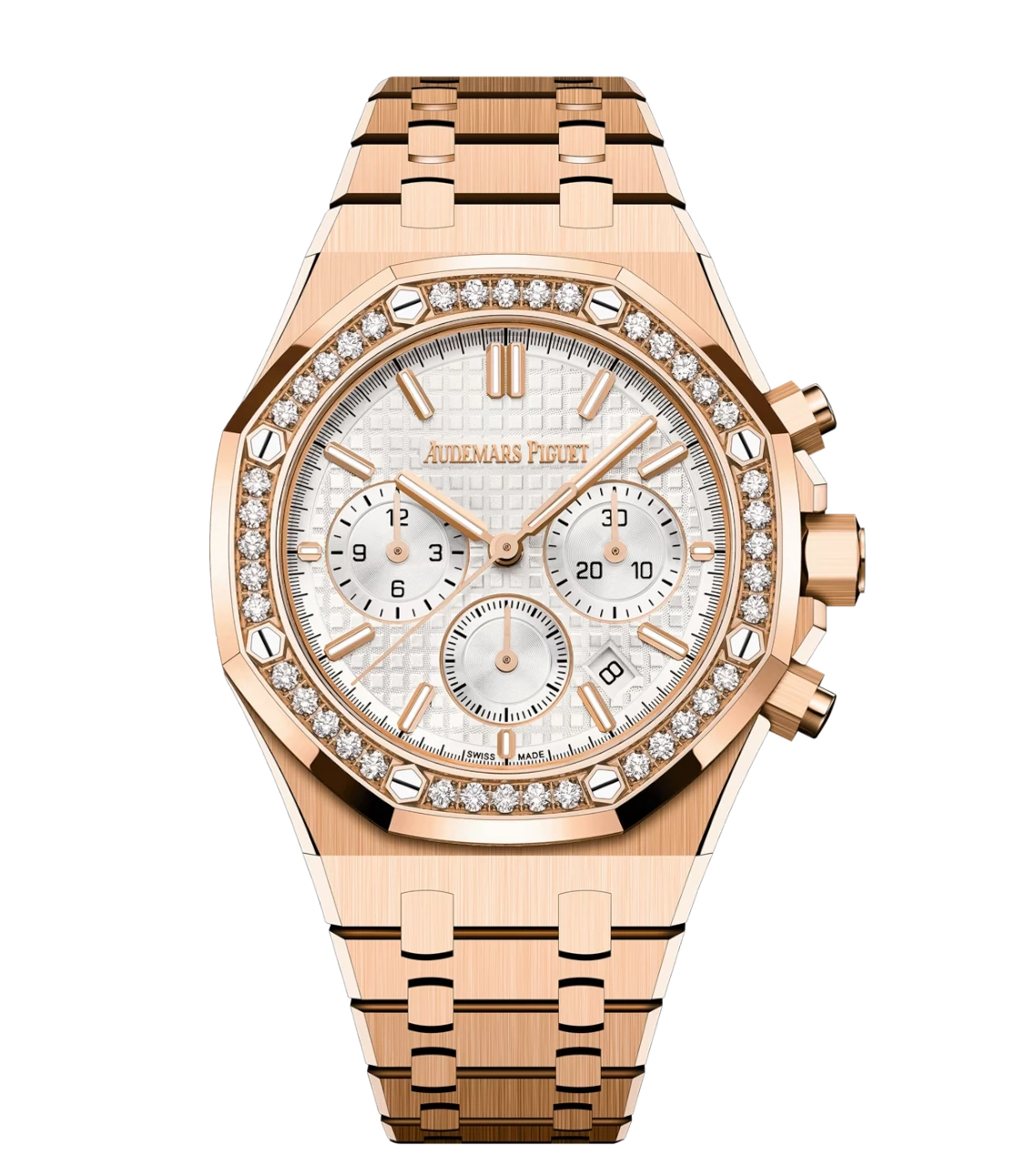 Audemars Piguet Royal Oak Selfwinding Chronograph 18-carat pink gold and Silver-toned dial 18-carat pink gold bracelet Ref. 26715OR.ZZ.1356OR.01