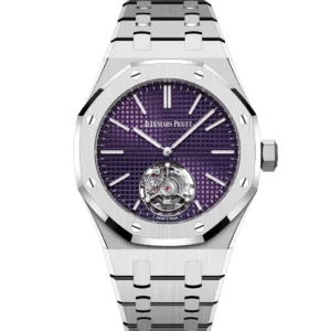 Audemars Piguet Royal Oak Selfwinding Flying Tourbillon Extra-Thin (RD#3) Stainless steel and Plum dial Stainless steel bracelet Ref. 26660ST.OO.1356ST.02