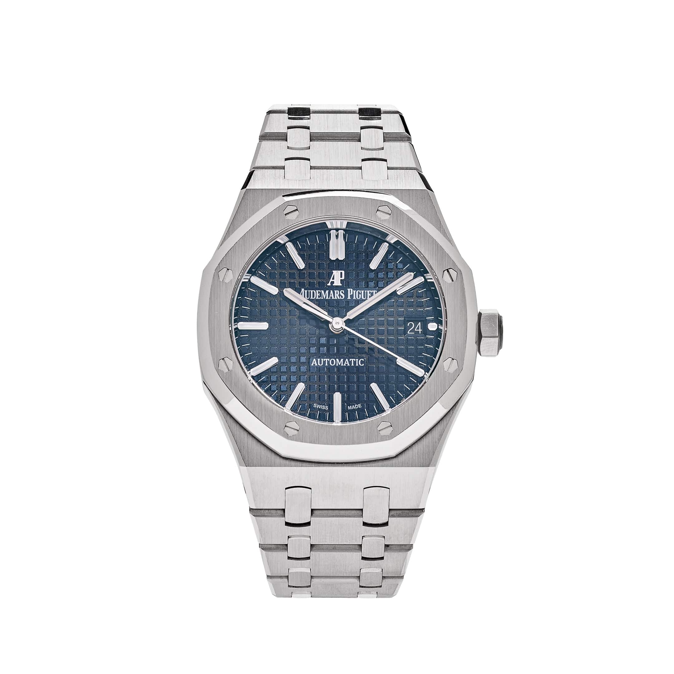 Audemars Piguet Royal Oak Blue Dial watch with intricate details