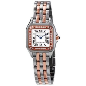 Panthere de Cartier Silver Dial Steel and 18kt Rose Gold Small Ladies