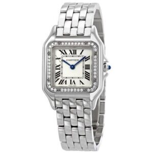 Cartier Panthere Meduim Diamond Silver Dial Ladies