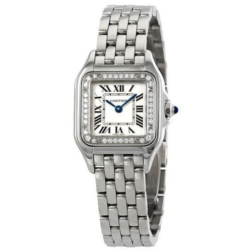 Cartier Panthere Small Diamond Silver Dial Ladies Watch