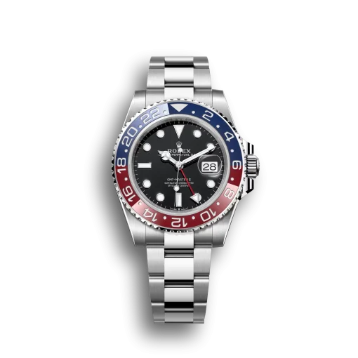 Rolex GMT-Master II "Pepsi" Oystersteel black dial Oyster band Reference 126710BLRO