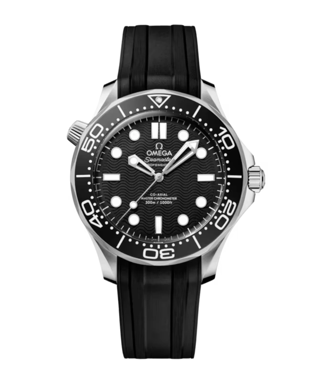 OMEGA Seamaster Diver 300M Steel and Black aluminium dial Black Rubber strap Ref. 210.32.42.20.01.003