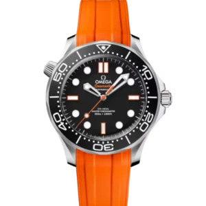 OMEGA Seamaster Diver 300M Steel and Black aluminium dial Orange Rubber strap Ref. 210.32.42.20.01.006