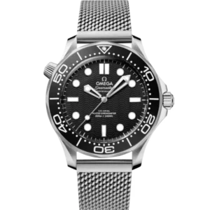 OMEGA Seamaster Diver 300M Steel and Black aluminium dial Steel Foldover clasp bracelete Ref. 210.30.42.20.01.010