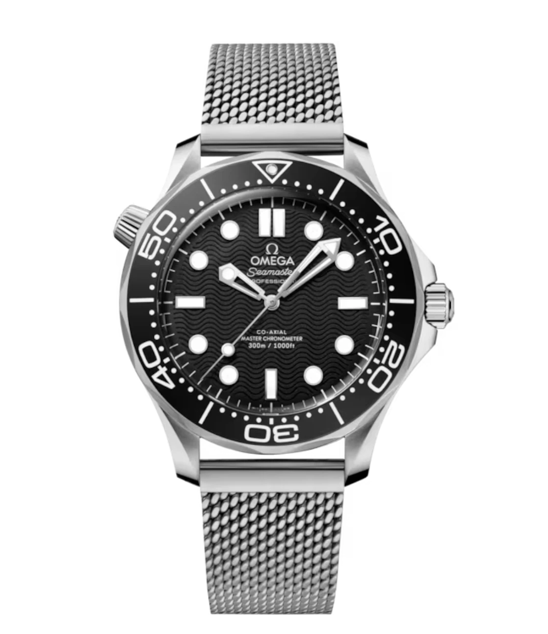 OMEGA Seamaster Diver 300M Steel and Black aluminium dial Steel Foldover clasp bracelete Ref. 210.30.42.20.01.010
