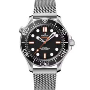 OMEGA Seamaster Diver 300M Steel and Black aluminium dial Steel Foldover clasp bracelete Ref. 210.30.42.20.01.018