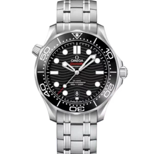 OMEGA Seamaster Diver 300M Steel and Black dial Steel Foldover clasp bracelete Ref. 210.30.42.20.01.001