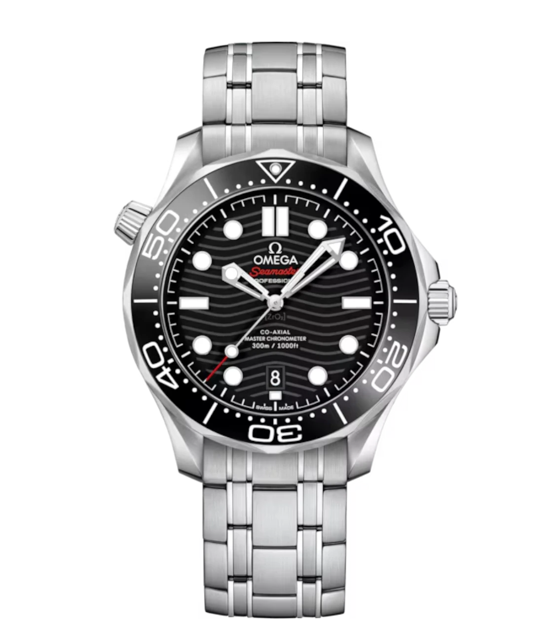 OMEGA Seamaster Diver 300M Steel and Black dial Steel Foldover clasp bracelete Ref. 210.30.42.20.01.001