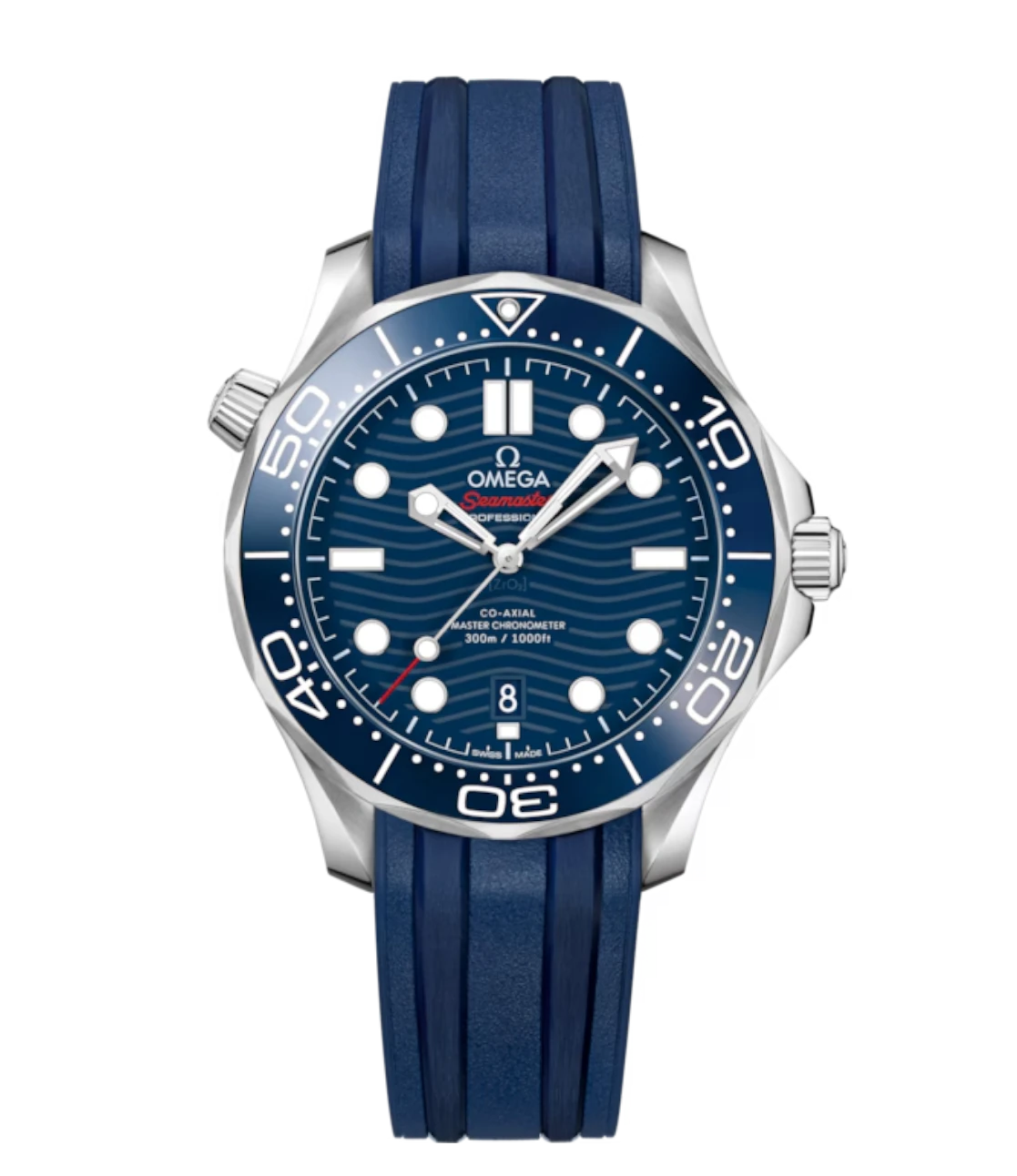 OMEGA Seamaster Diver 300M Steel and Blue dial Blue Rubber strap Ref. 210.32.42.20.03.001