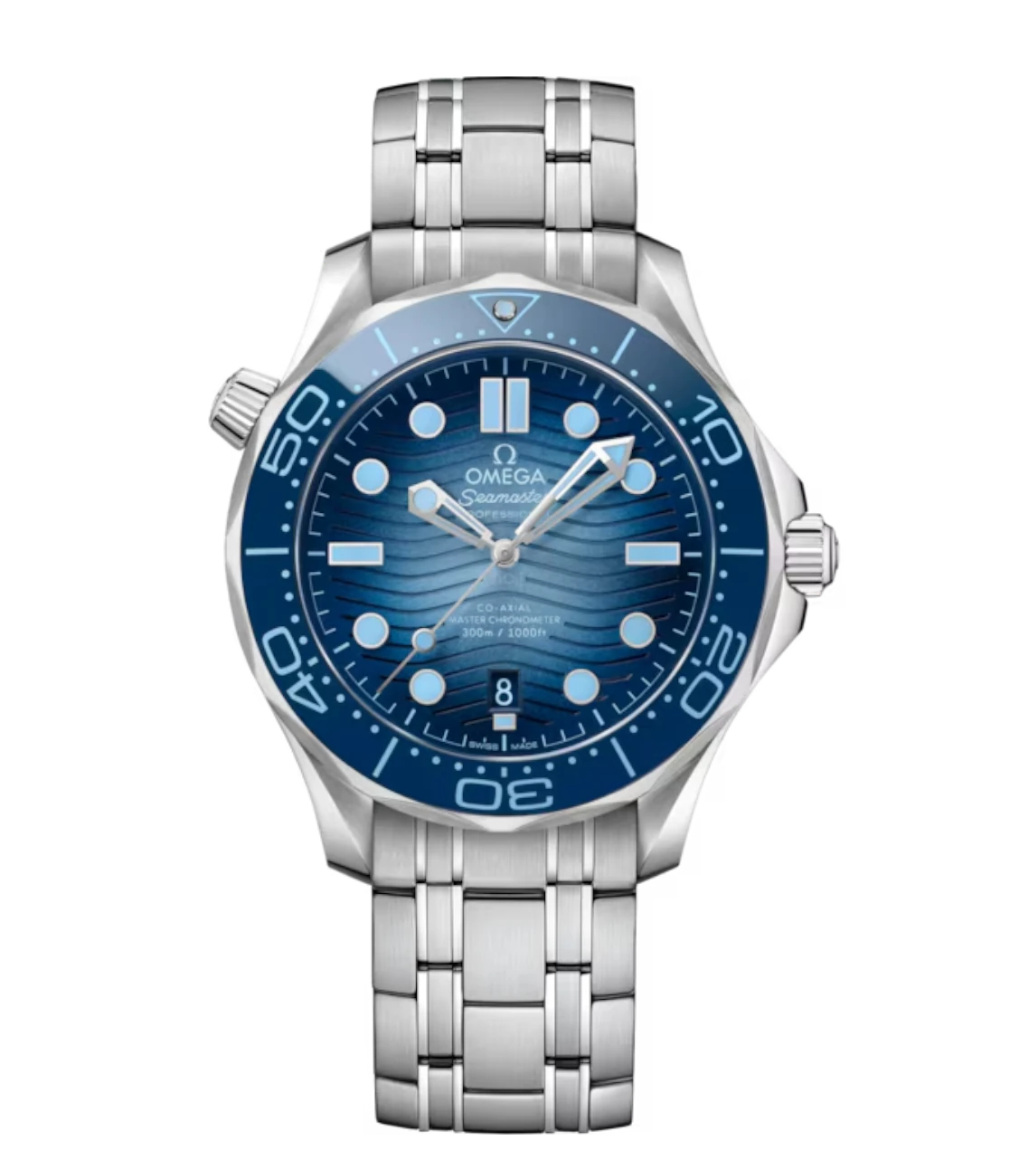 OMEGA Seamaster Diver 300M Steel and Blue dial Steel Foldover clasp bracelete Ref. 210.30.42.20.03.003
