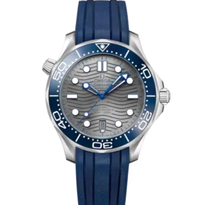 OMEGA Seamaster Diver 300M Steel and Grey dial Blue Rubber strap Ref. 210.32.42.20.06.001