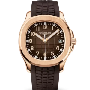 Patek Philippe Aquanaut Date Rose gold and Sunburst brown dial dark brown Composite material Strap Ref. 5167R-001
