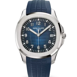 Patek Philippe Aquanaut Date White gold and Sunburst blue dial midnight blue Composite material Strap Ref. 5168G-001