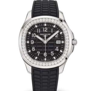 Patek Philippe Aquanaut Luce Steel and Black varnished dial diamond bezel black Composite material Strap Ref. 5267/200A-001