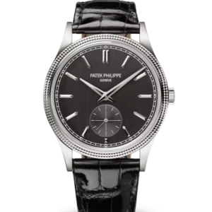 Patek Philippe Calatrava White gold and Charcoal gray dial shiny black Alligator leather Strap Ref. 6119G-001