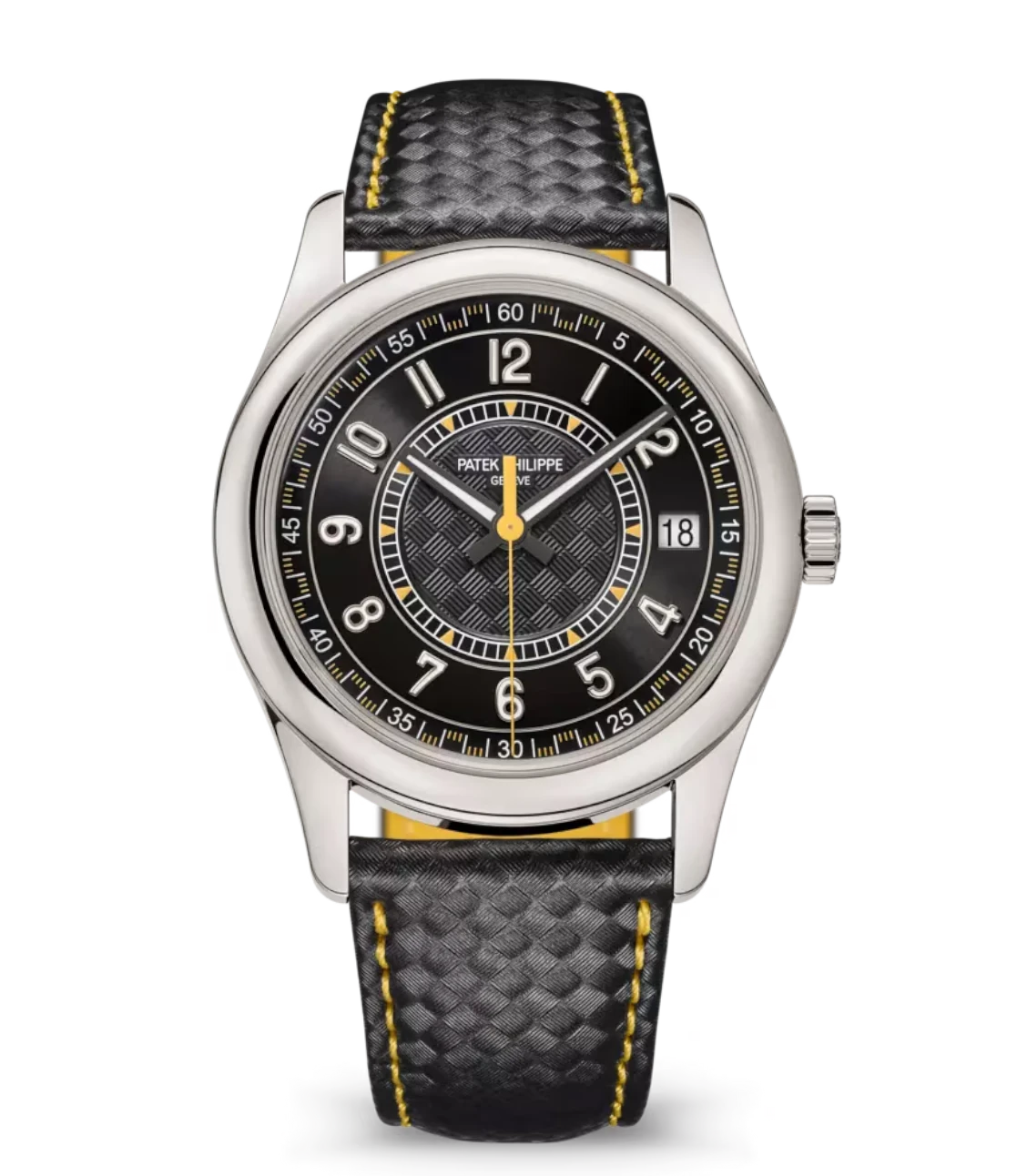 Patek Philippe Calatrava 6007G-001 white gold watch with ebony black dial and black calfskin strap