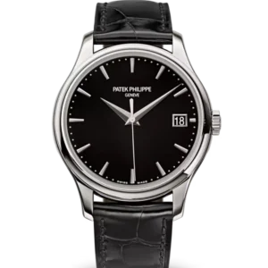 Patek Philippe Calatrava White gold and Lacquered black dial shiny black Alligator leather Strap Ref. 5227G-010