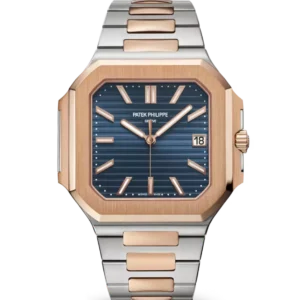 Patek Philippe Cubitus Rose gold, steel and Sunburst blue dial Rose gold, steel patented fold-over clasp bracelet Ref. 5821/1AR-001