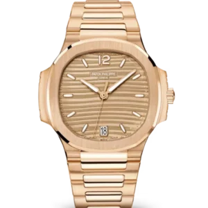 Patek Philippe Nautilus Date Rose gold and Golden brown opaline dial Rose gold patented fold-over clasp bracelet Ref. 7118/1R-010