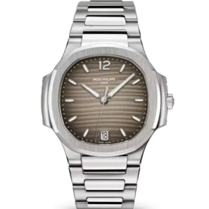 Patek Philippe Nautilus Date Steel and Gray opaline dial Steel patented fold-over clasp bracelet Ref. 7118/1A-011