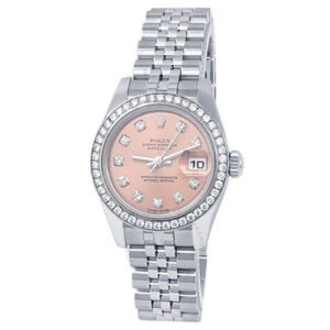 Rolex Datejust 31 Oyster Perpetual Oystersteel and white gold pink, diamond-set dial Jubilee band Reference 278384RBR