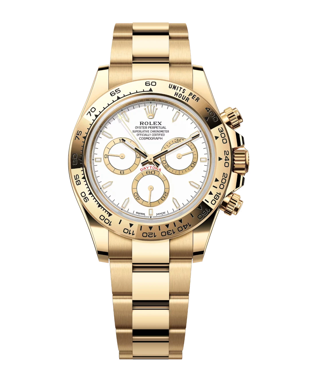 Rolex Cosmograph Daytona 40 Oyster Perpetual 18 ct yellow gold white dial Oyster band Reference 126508