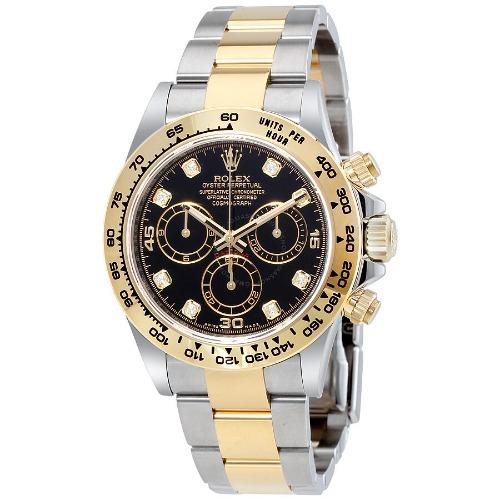 Rolex Cosmograph Daytona 40 Oyster Perpetual 18 ct yellow gold bright black diamond-set dial watch