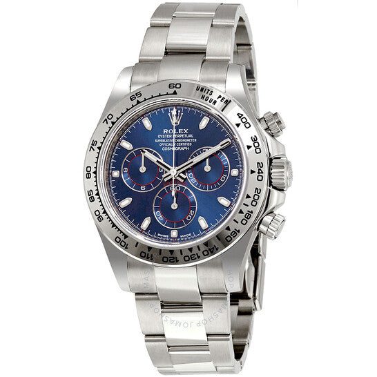 Rolex Cosmograph Daytona 40 Oyster Perpetual 18 ct white gold blue dial watch