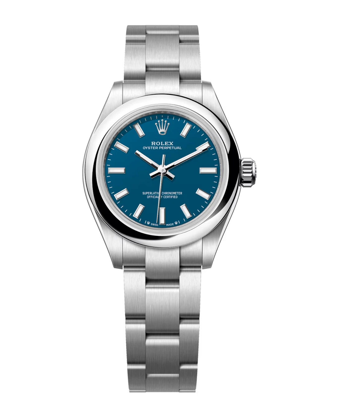 Rolex Oyster Perpetual 28 med blue dial Oyster band Reference 276200