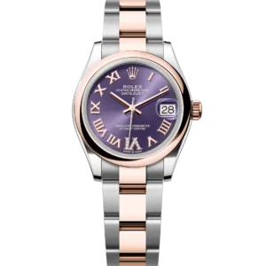 Rolex Datejust 31 Oyster Perpetual Oystersteel and Everose gold aubergine, diamond-set dial Oyster band Reference 278241