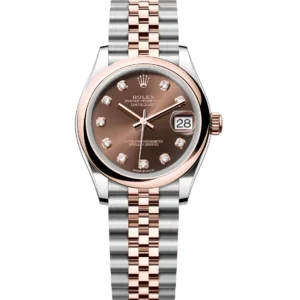 Rolex Datejust 31 Oyster Perpetual Oystersteel and Everose gold chocolate, diamond-set dial Jubilee band Reference 278241