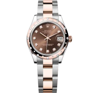 Rolex Datejust 31 Oyster Perpetual Oystersteel and Everose gold chocolate, diamond-set dial Oyster band Reference 278341RBR