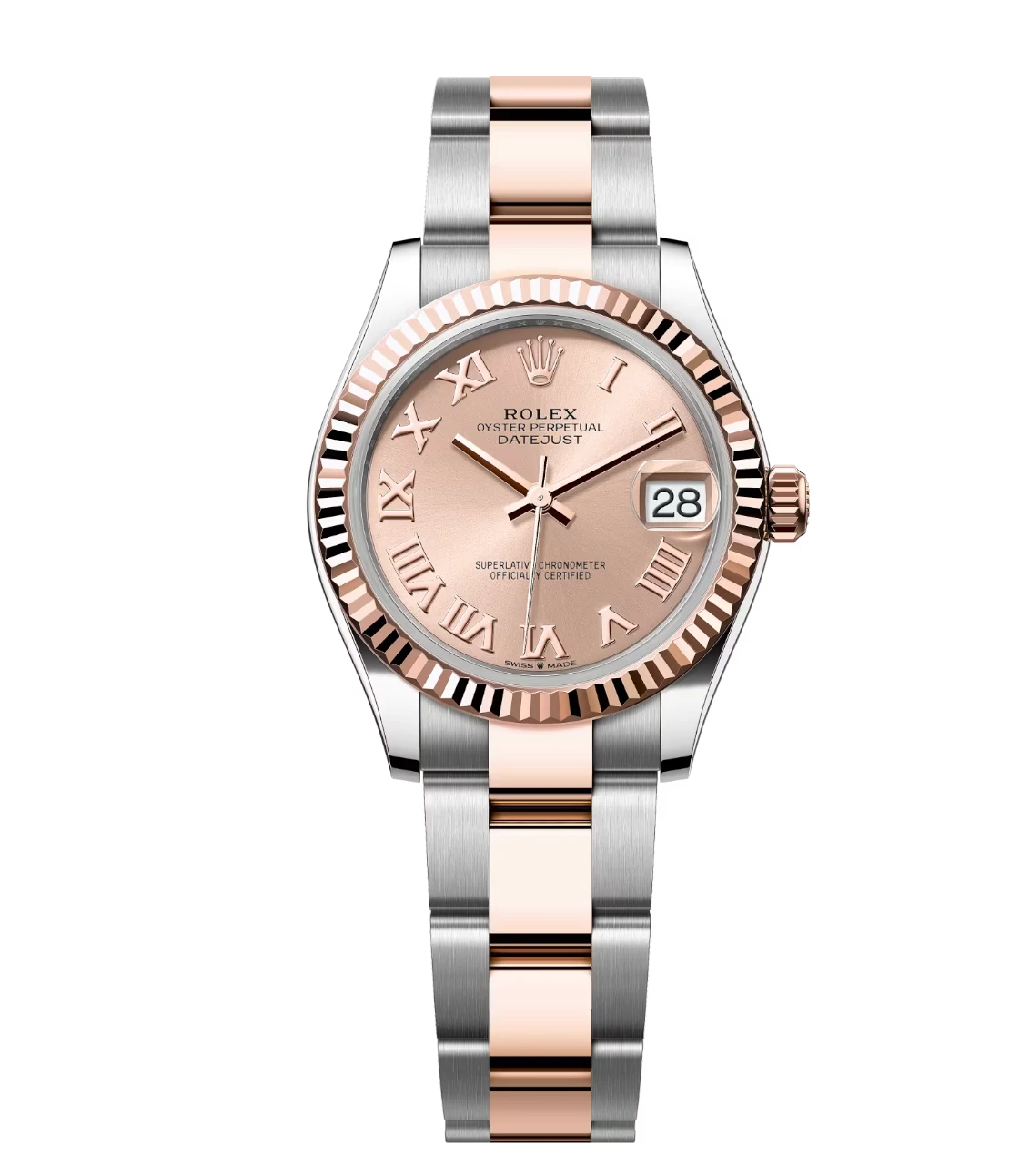 Rolex Datejust 31 Oyster Perpetual Oystersteel and Everose gold features a rosé-colour dial Oyster band Reference 278271